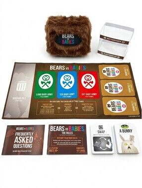 Bears vs Babies Card Game Complete Set - Exploding Kittens - Fur Box + Play Mat